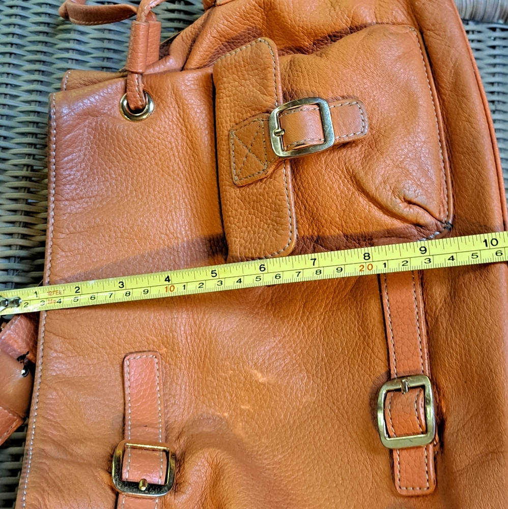 Maxx New York Pebbled Orange Leather Shoulder Bag. - Picture 13 of 13